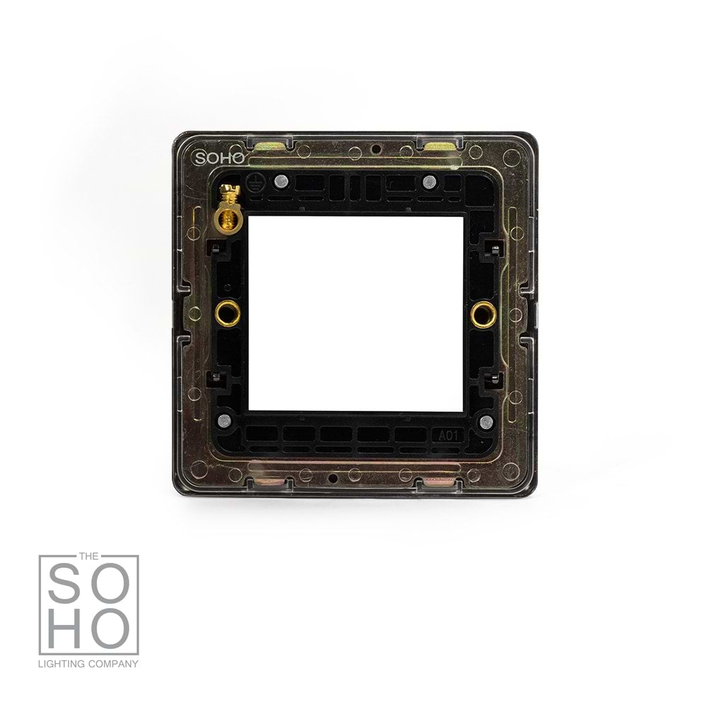 The Connaught Collection Black Nickel 2 x25mm EM-Euro Module Faceplate