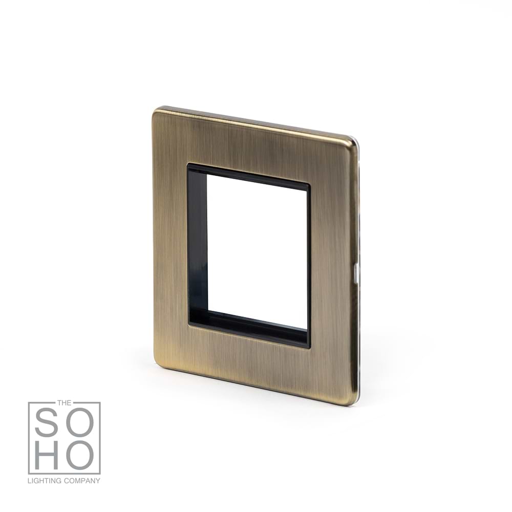 The Charterhouse Collection 2 x25mm EM-Euro Module Faceplate Antique Brass
