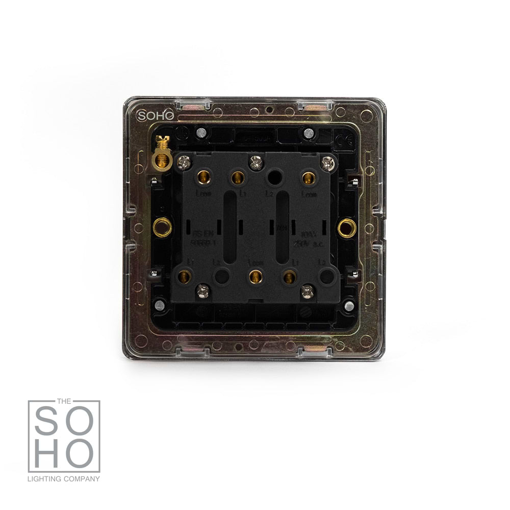 The Finsbury Collection Polished Chrome Extractor Fan Isolator Switch Black Ins Screwless