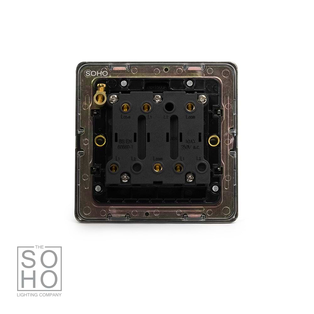 The Charterhouse Collection Extractor Fan Isolator Switch Black Insert Antique Brass