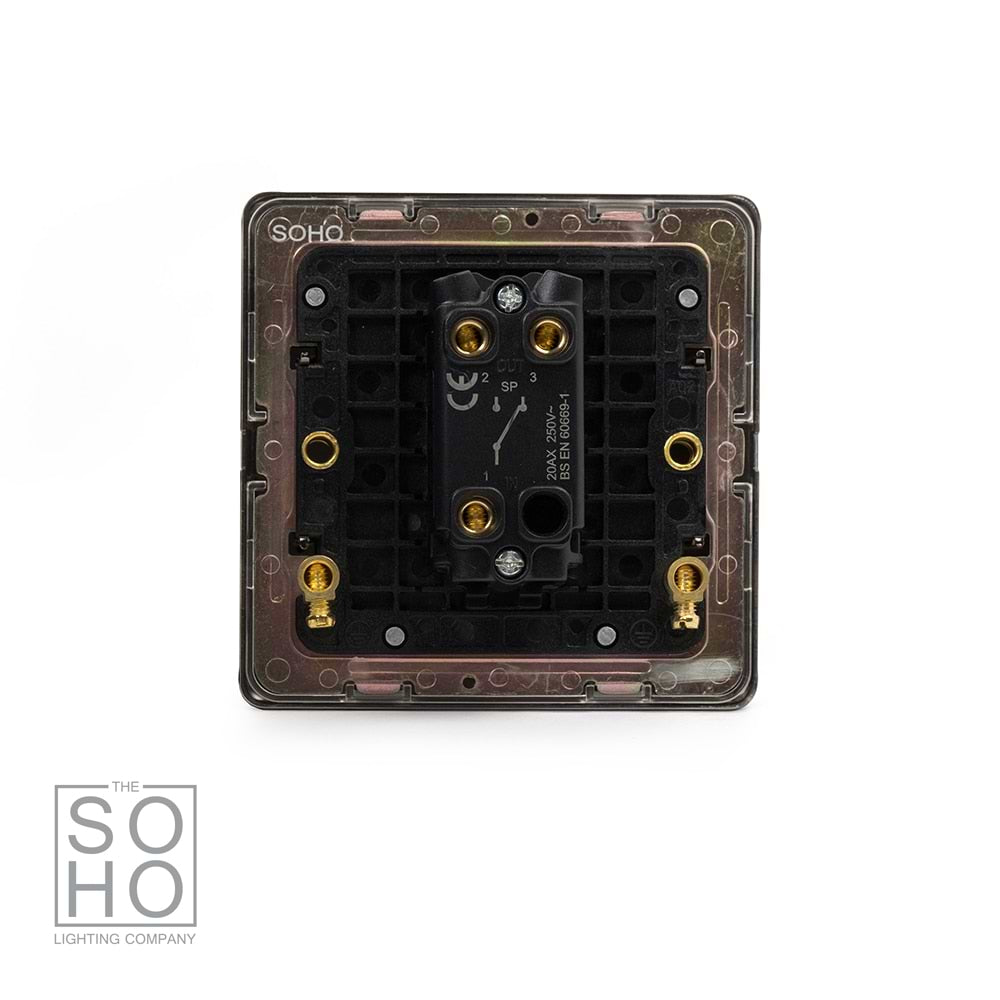 The Connaught Collection Black Nickel 1 Gang 2 Way Toggle Switch Screwless