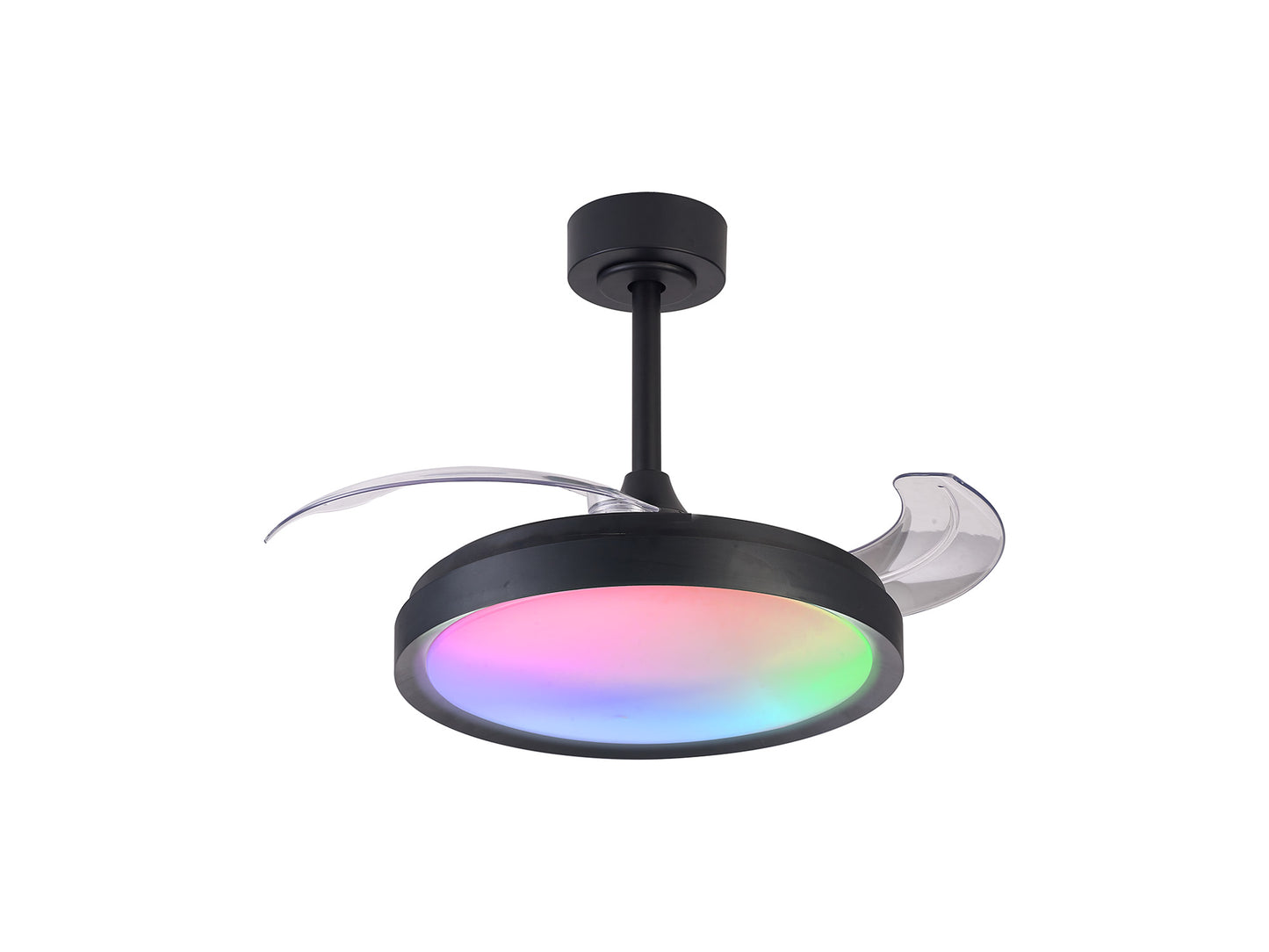 Siberia Mini 40W LED Dimmable White/RGB Ceiling Light With Built-In 28W DC Fan, 3000-6500K Remote Control, 2500lm, Black, 5yrs Warranty by Mantra