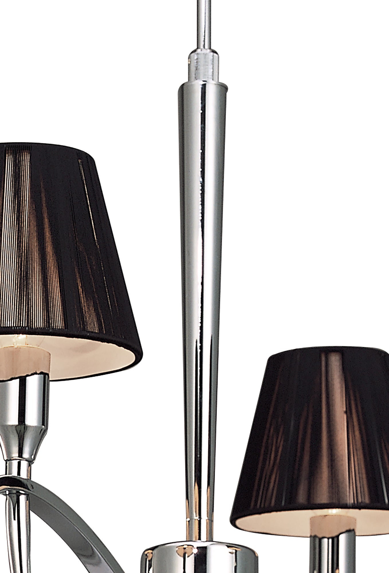 Siena Pendant Round 4 Light E14, Polished Chrome With Black Shades And Black Crystal by Mantra