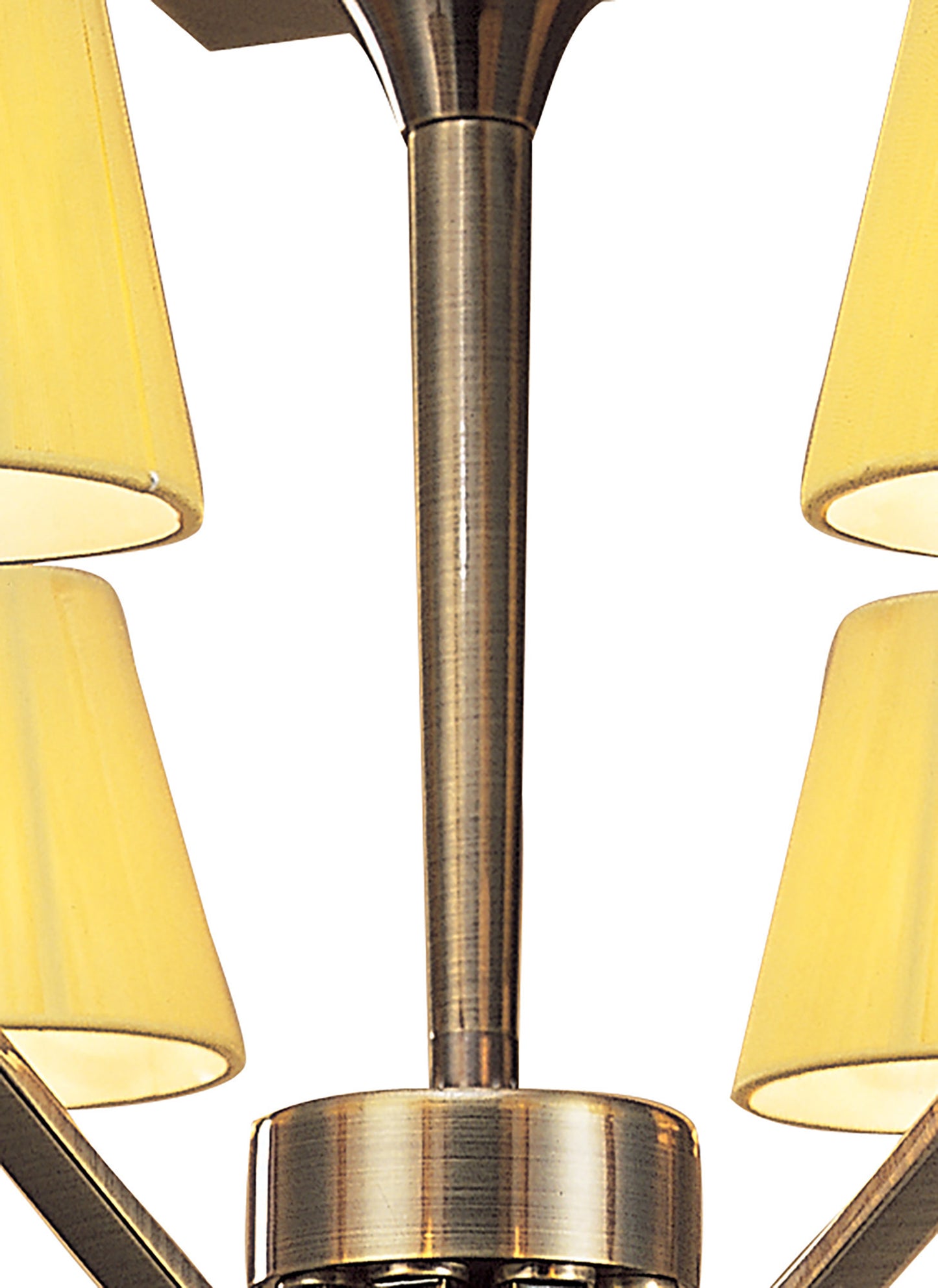 Siena Semi Flush Round 6 Light E14, Antique Brass With Amber Cream Shades And Amber Crystal by Mantra