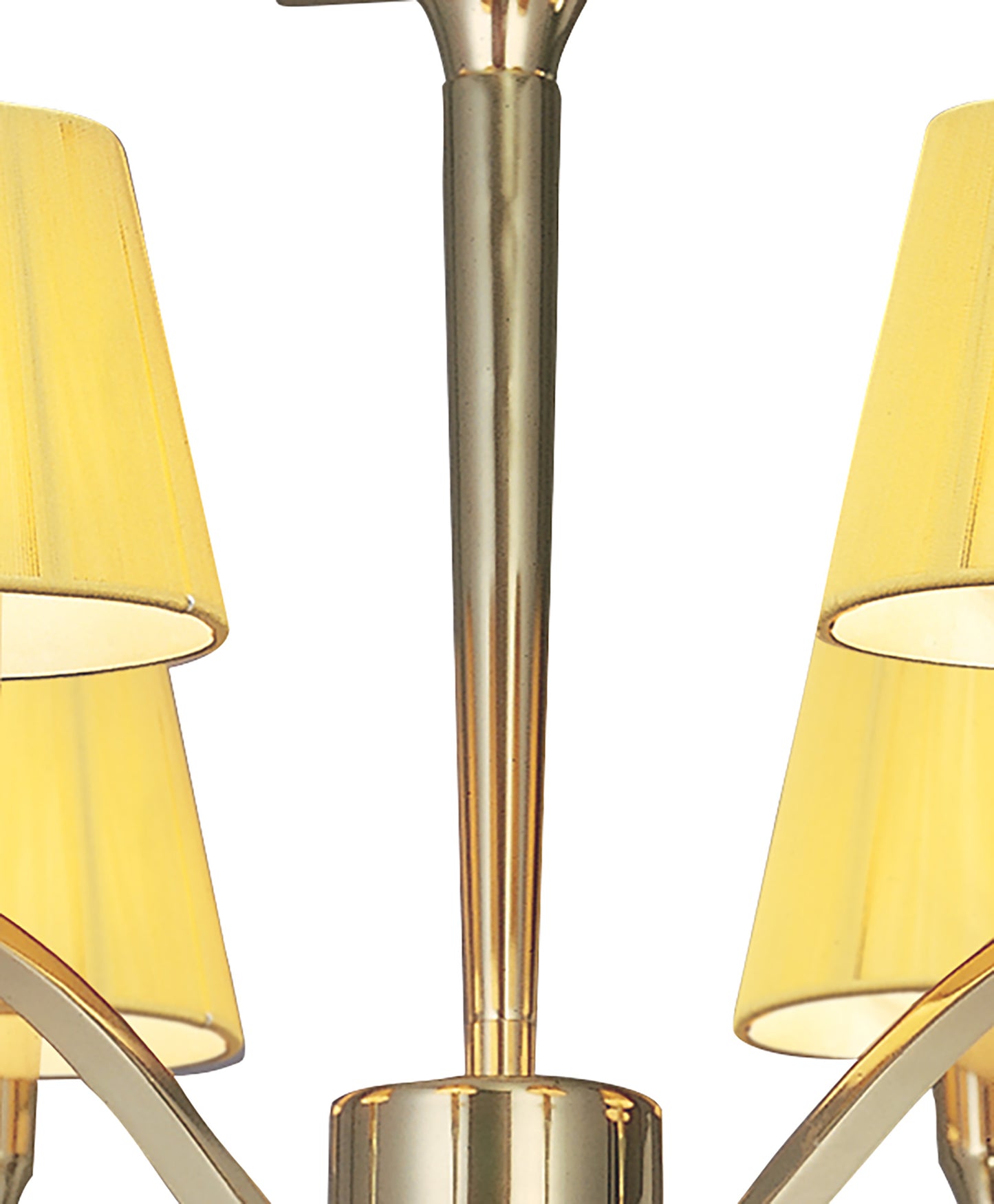 Siena Semi Flush Round 6 Light E14, Polished Brass With Amber Cream Shades And Clear Crystal by Mantra