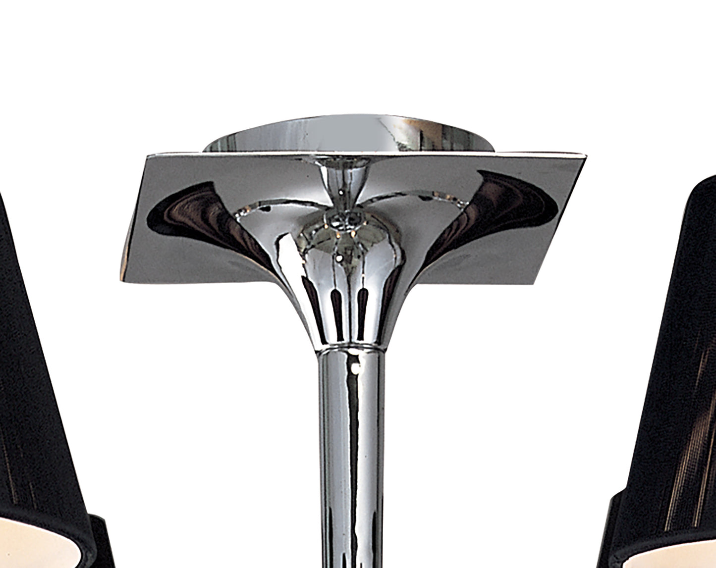 Siena Semi Flush Round 6 Light E14, Polished Chrome With Black Shades And Black Crystal by Mantra