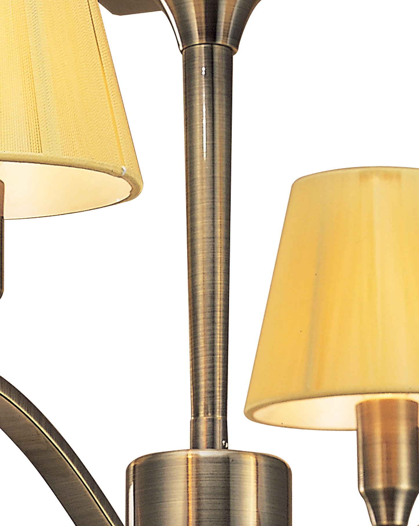 Siena Semi Flush Round 4 Light E14, Antique Brass With Amber Cream Shades And Amber Crystal by Mantra