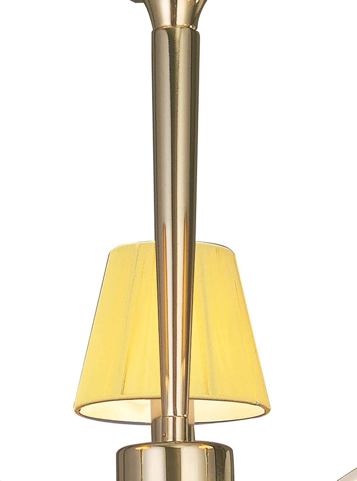 Siena Semi Flush Round 3 Light E14, Polished Brass With Amber Cream Shades And Clear Crystal by Mantra