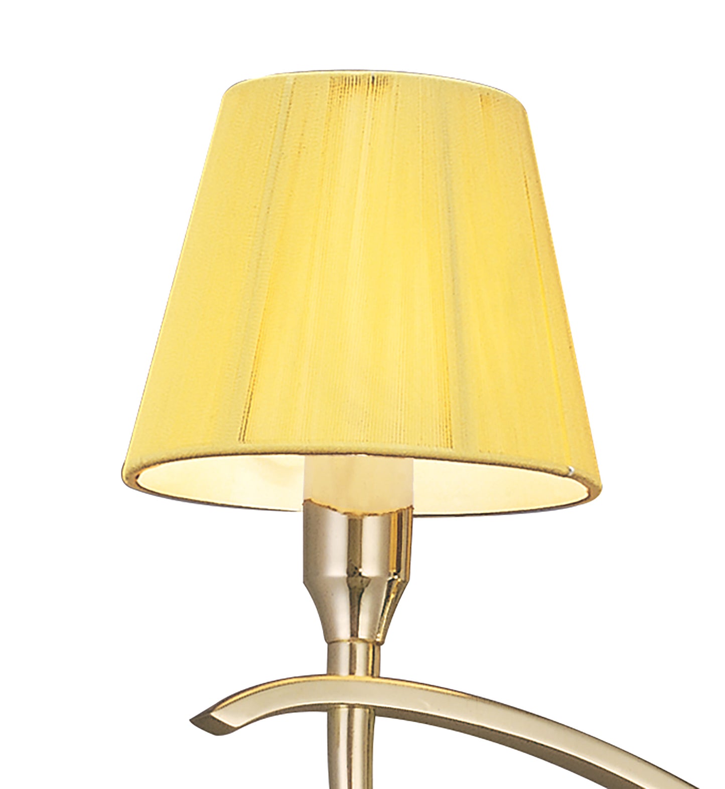 Siena Semi Flush Round 3 Light E14, Polished Brass With Amber Cream Shades And Clear Crystal by Mantra