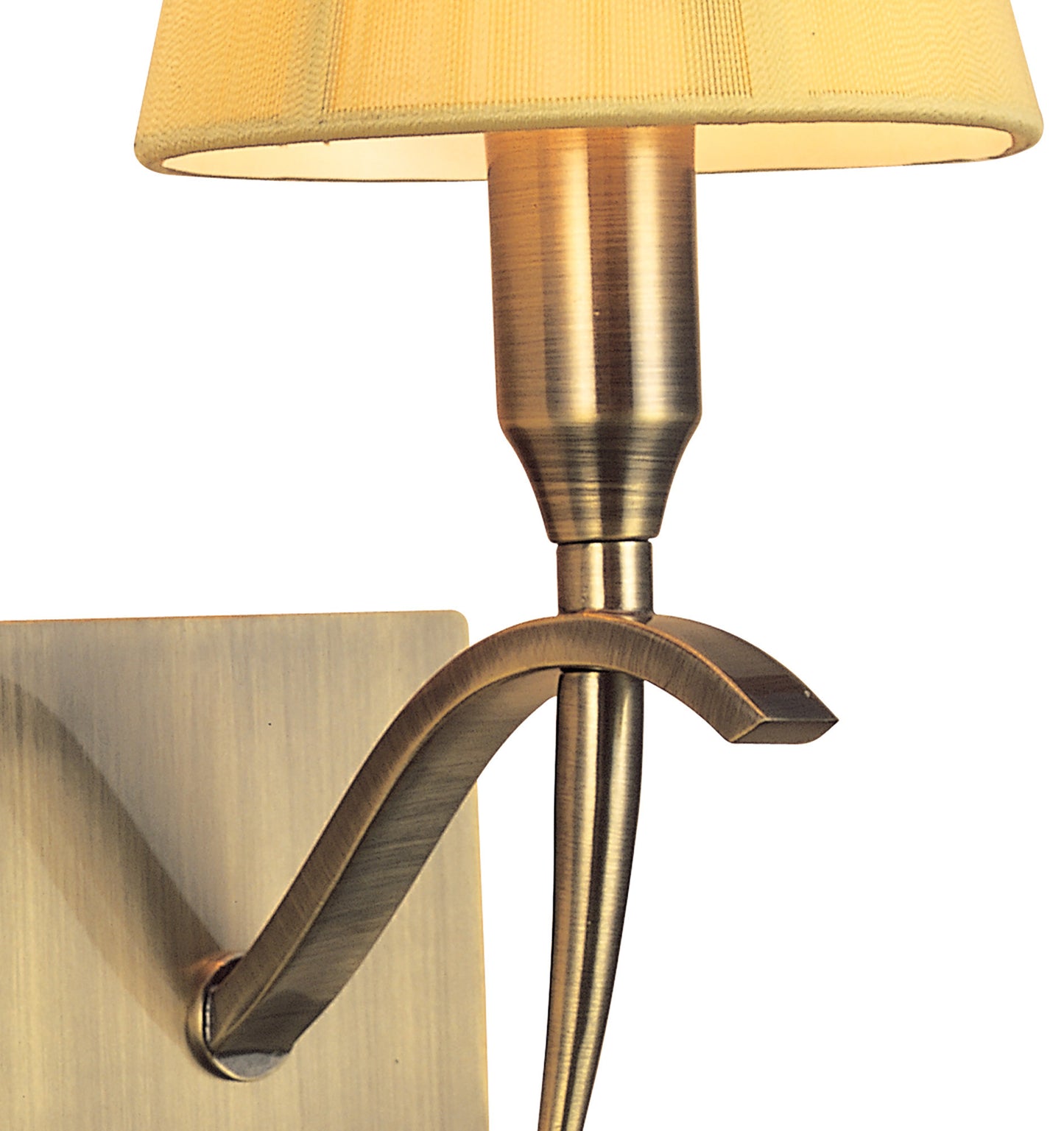 Siena Wall Lamp Switched 1 Light E14, Antique Brass With Amber Cream Shade And Amber Crystal by Mantra