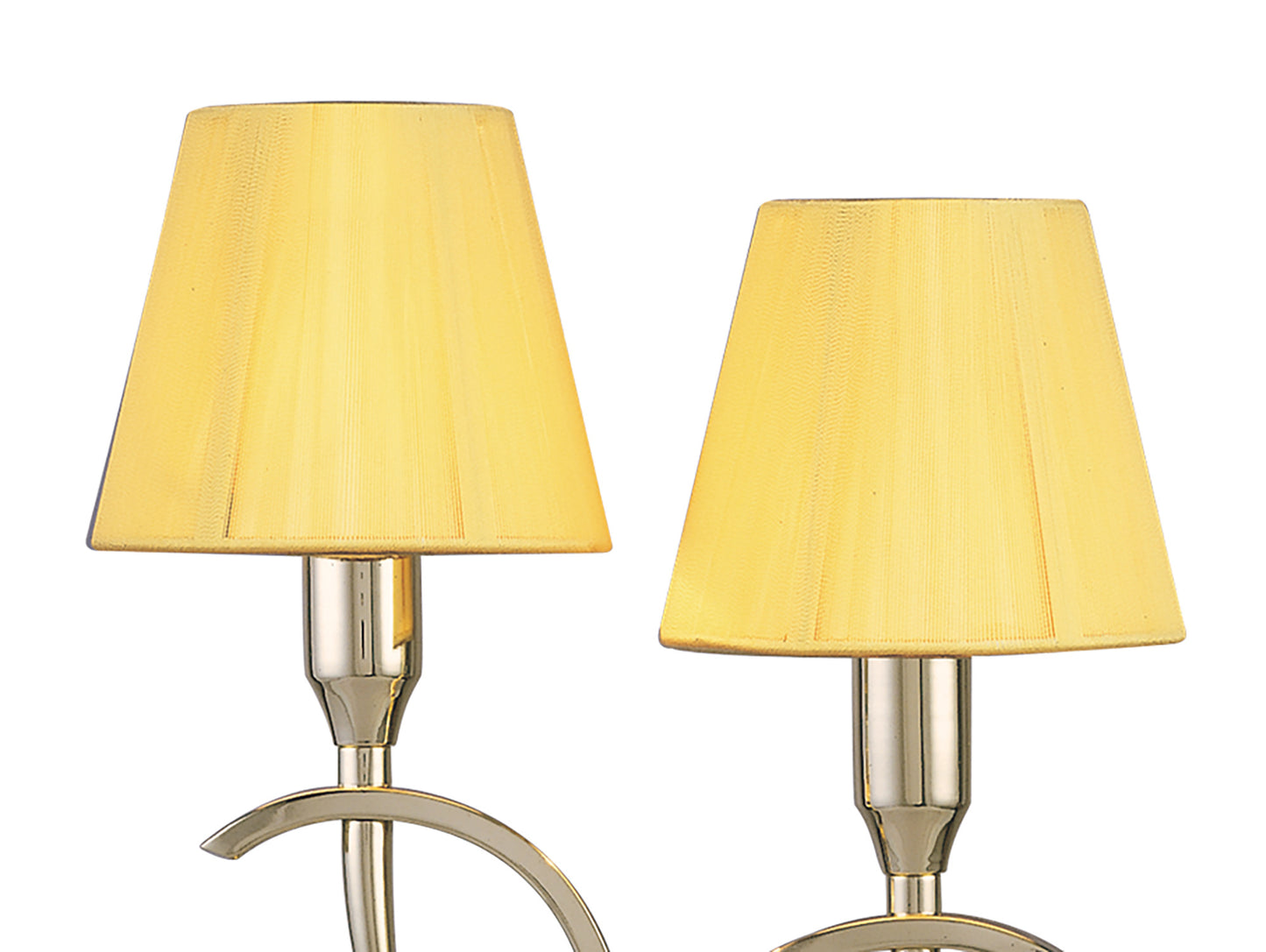 Siena Table Lamp 2 Light E14, Polished Brass With Amber Cream Shades And Clear Crystal by Mantra