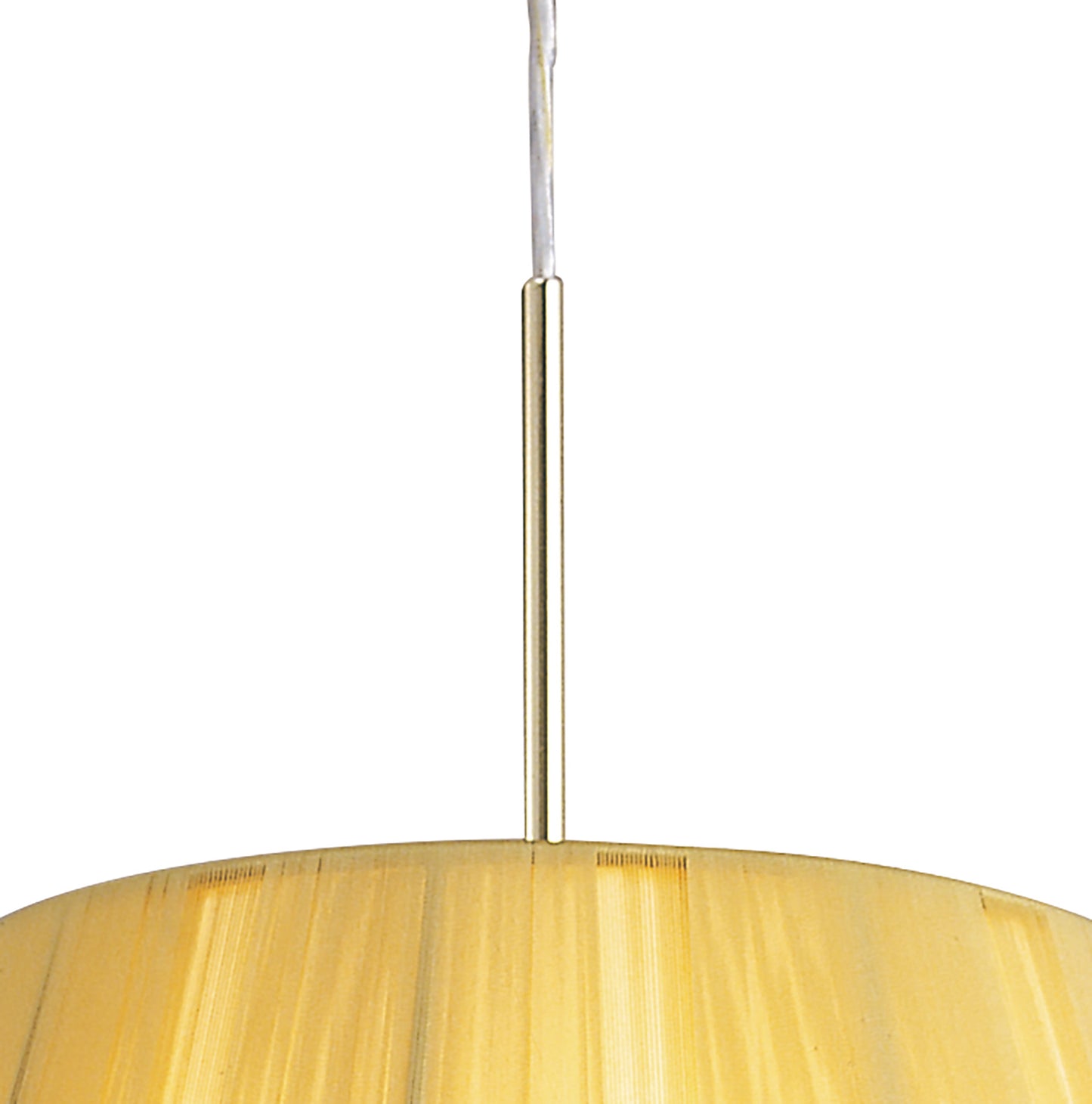 Siena Pendant Round 1 Light E27, Polished Brass With Amber Cream Shade And Clear Crystal by Mantra