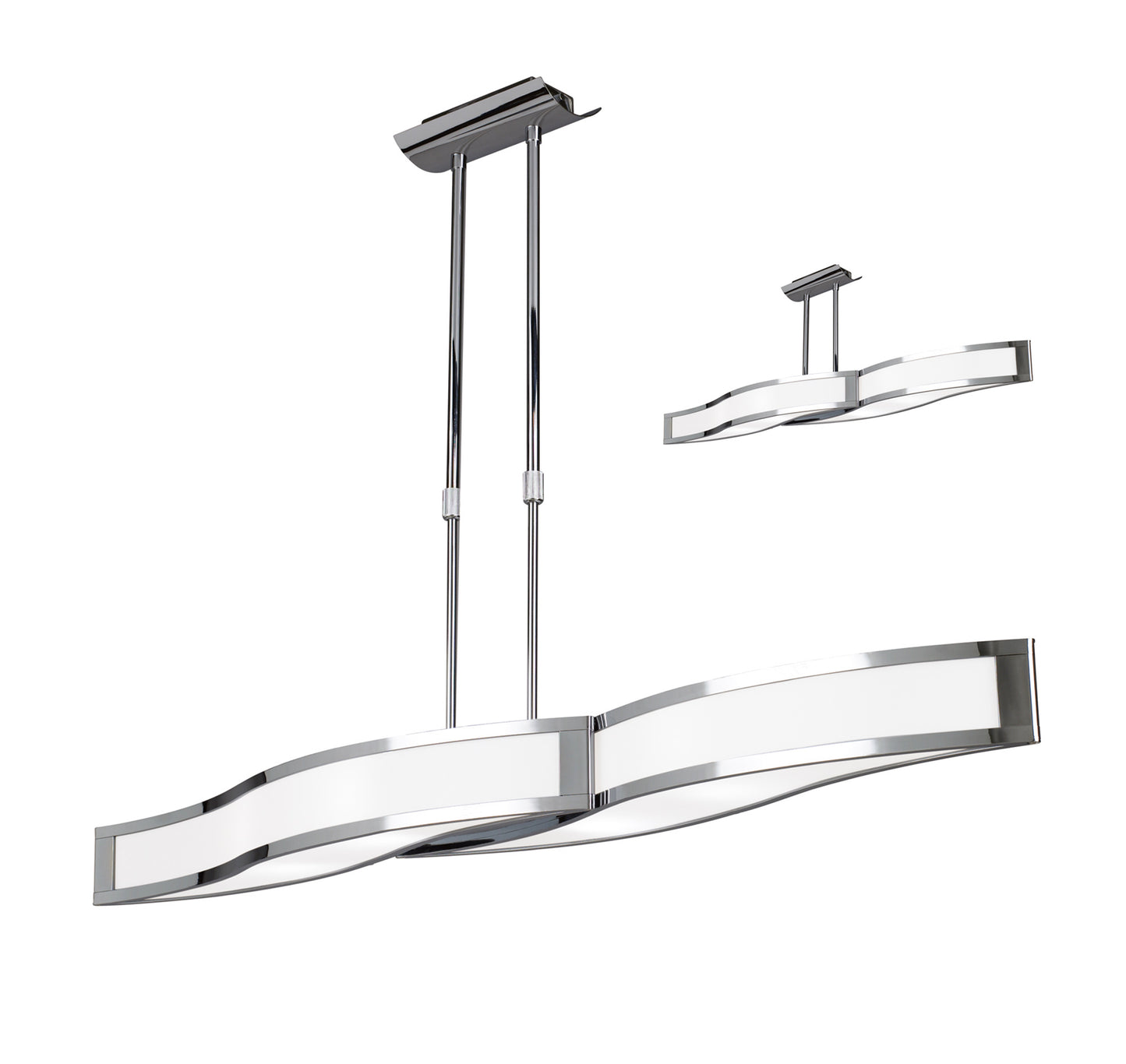 Sintesys Linear Telescopic Convertible To Semi Flush GU10 4 Light Polished Chrome - M8666, CFL Lamps INCLUDED by Mantra