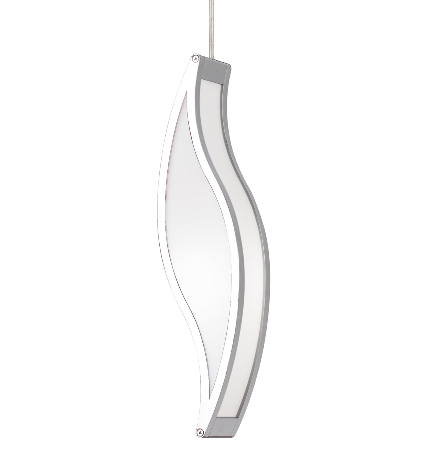 Sintesys Pendant E27 1 Light E27, Polished Chrome/White Acrylic, CFL Lamps INCLUDED by Mantra