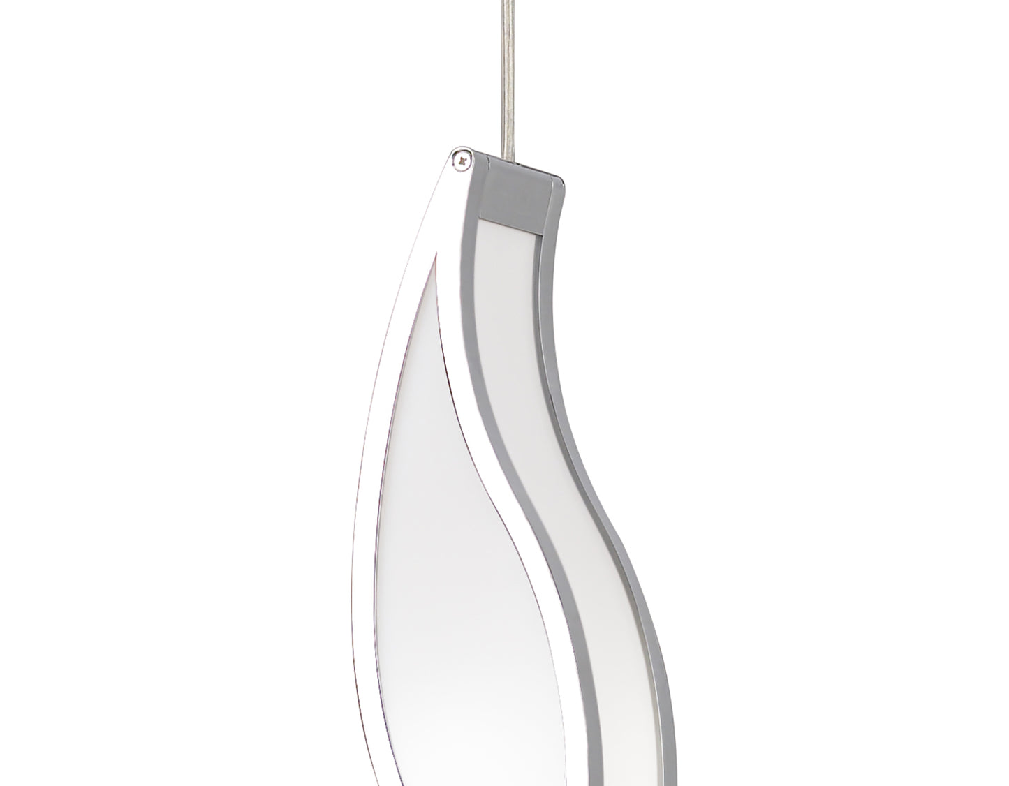 Sintesys Pendant E27 1 Light E27, Polished Chrome/White Acrylic, CFL Lamps INCLUDED by Mantra