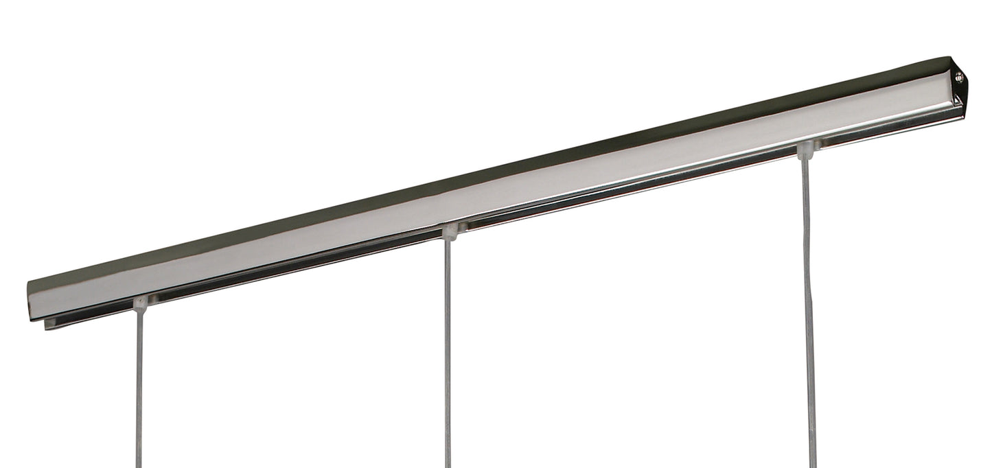 Sintesys Linear Pendant 3 Drop GU10 3 Light Bar Polished Chrome, CFL Lamps INCLUDED by Mantra