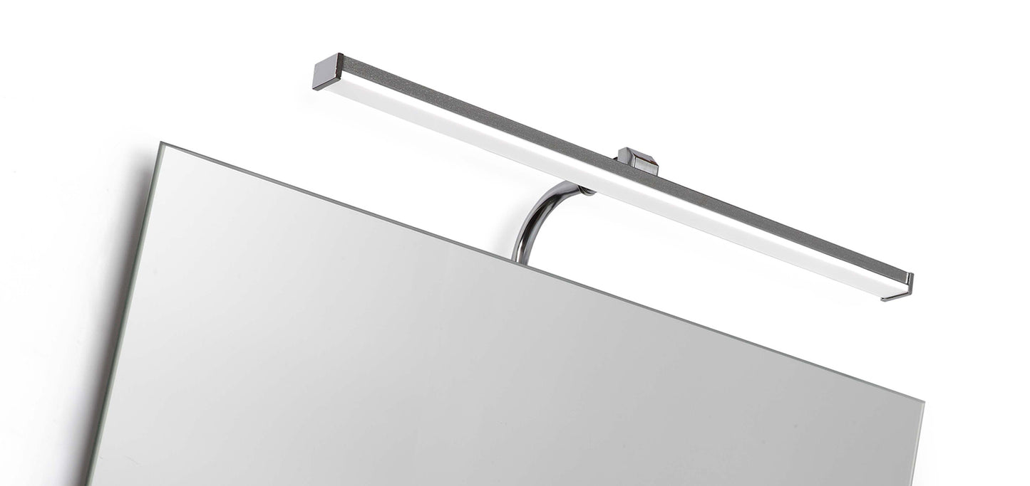 Sisley Wall Lamp 7W LED Chrome IP44 4000K, 420lm, Silver / Frosted Acrylic / Polished Chrome, 3yrs Warranty by Mantra