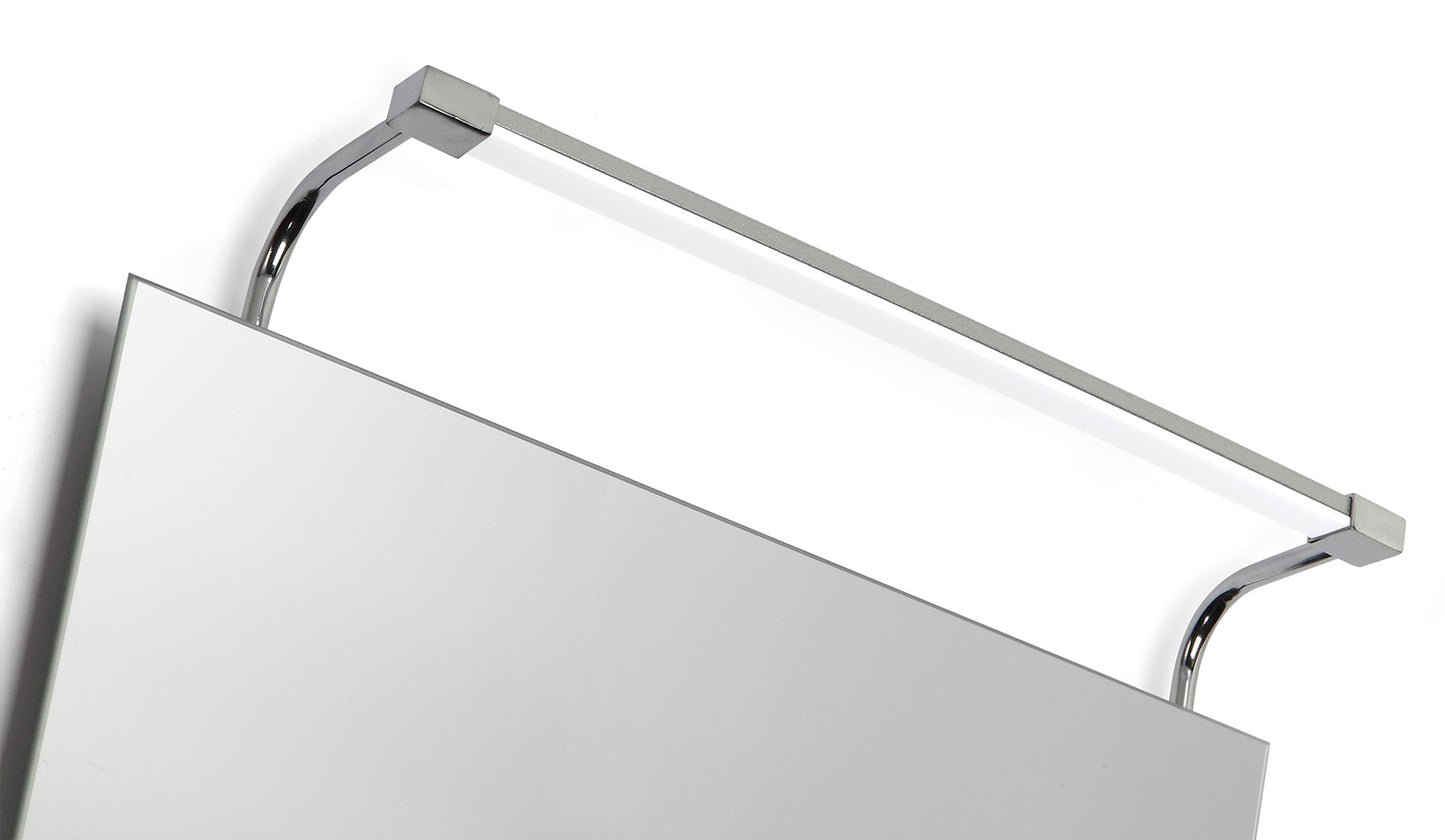 Sisley Wall Lamp 6W LED Chrome IP44 4000K, 420lm, Silver / Frosted Acrylic / Polished Chrome, 3yrs Warranty by Mantra