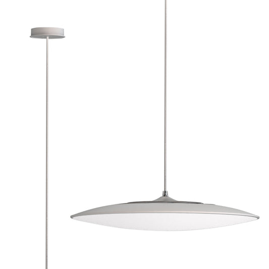 Slim LED Pendant 46cm Round 50W LED, 3000K, 4250lm, White, 3yrs Warranty by Mantra