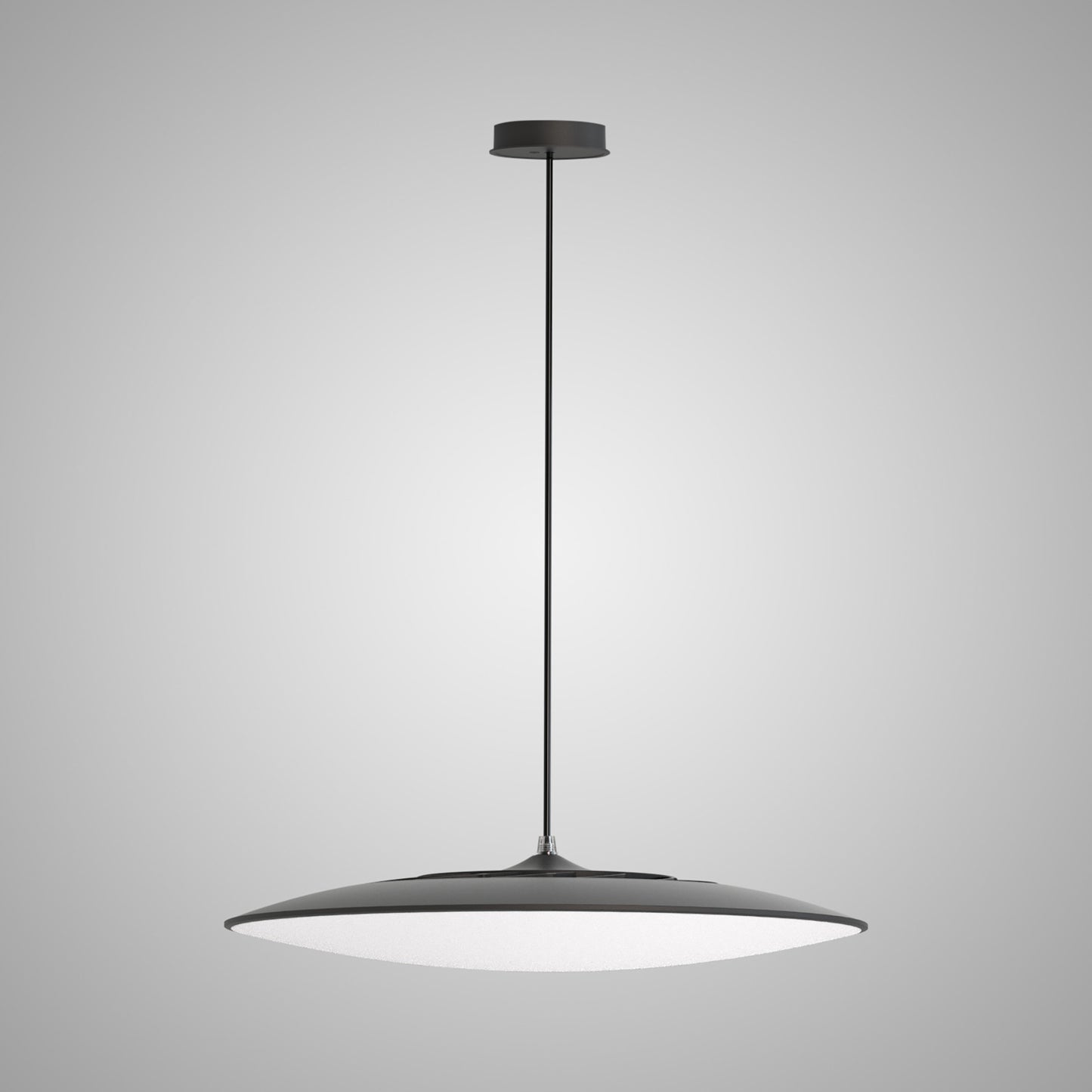 Slim LED Pendant 46cm Round 50W LED, 3000K, 4250lm, Black, 3yrs Warranty by Mantra