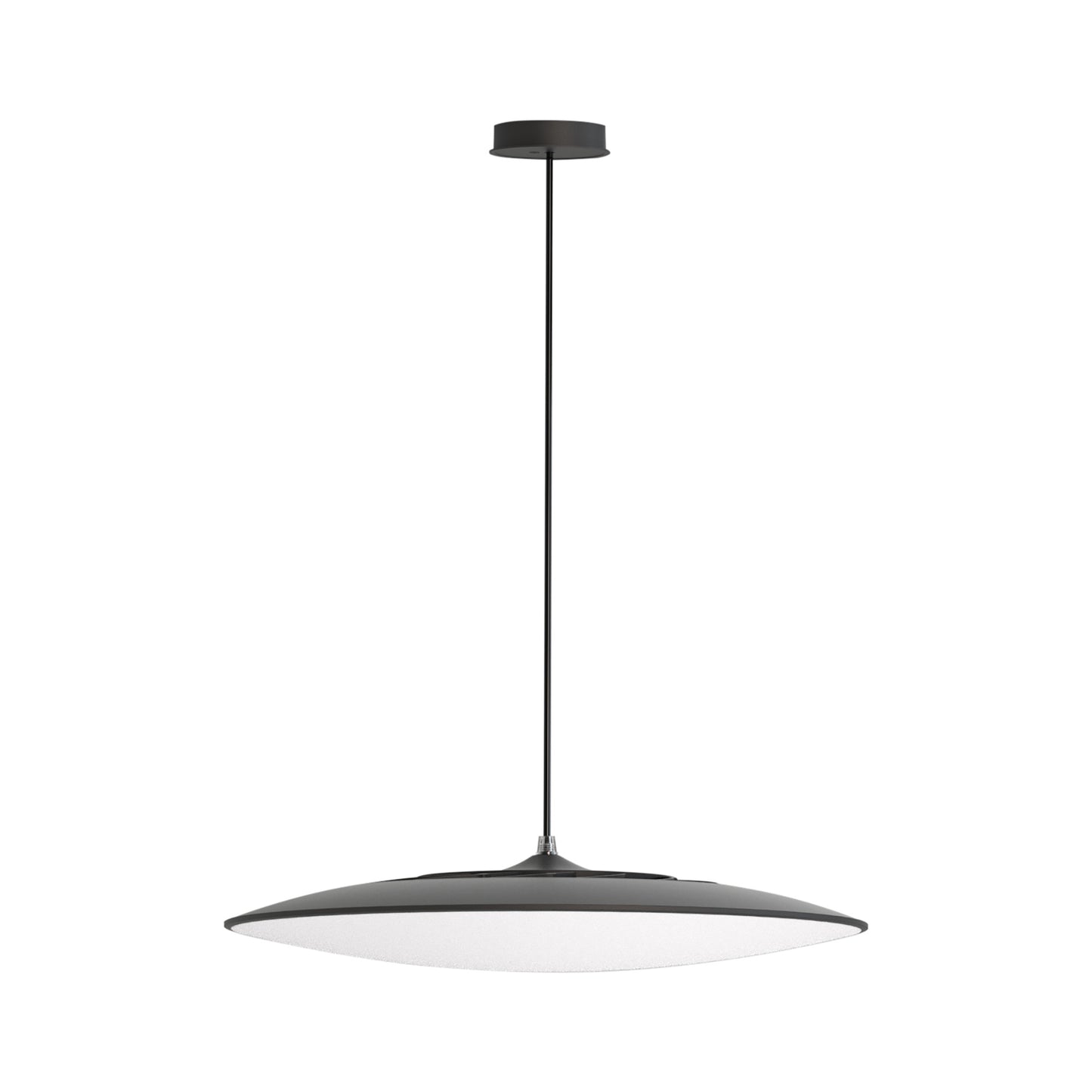 Slim LED Pendant 46cm Round 50W LED, 3000K, 4250lm, Black, 3yrs Warranty by Mantra