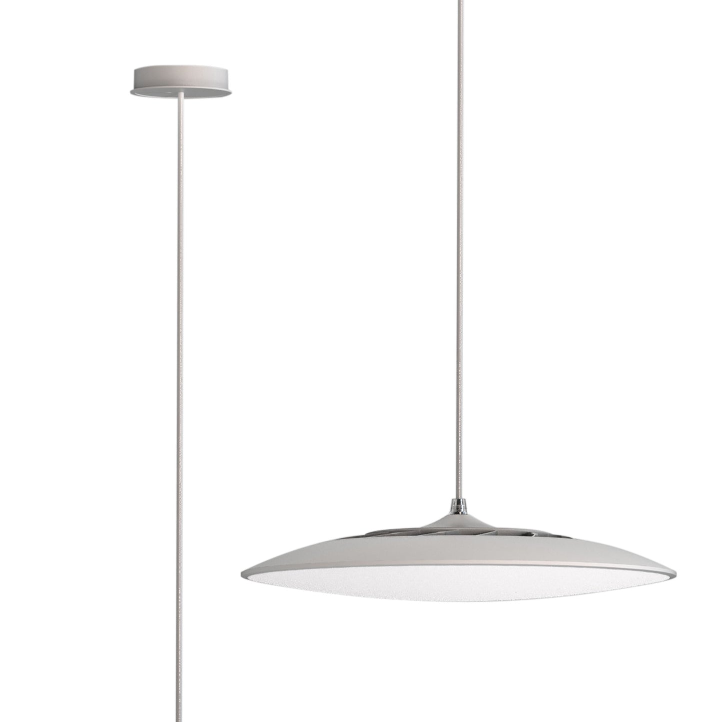 Slim LED Pendant 25cm Round 16W LED, 3000K, 1400lm, White, 3yrs Warranty by Mantra