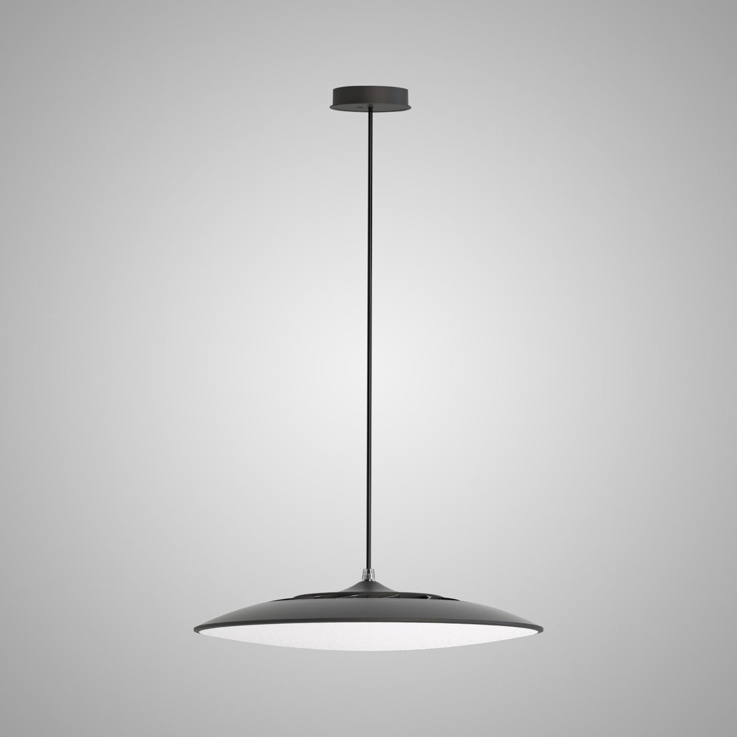 Slim LED Pendant 25cm Round 16W LED, 3000K, 1400lm, Black, 3yrs Warranty by Mantra