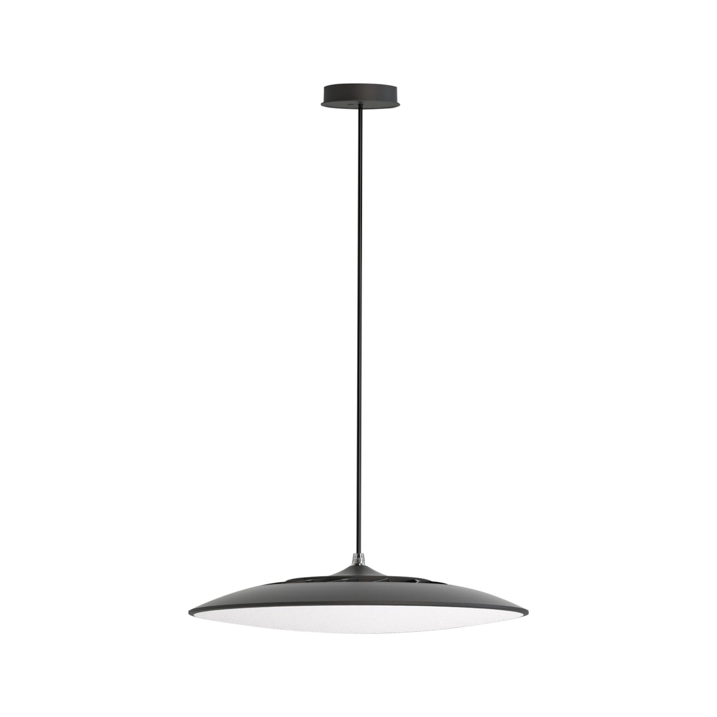 Slim LED Pendant 25cm Round 16W LED, 3000K, 1400lm, Black, 3yrs Warranty by Mantra