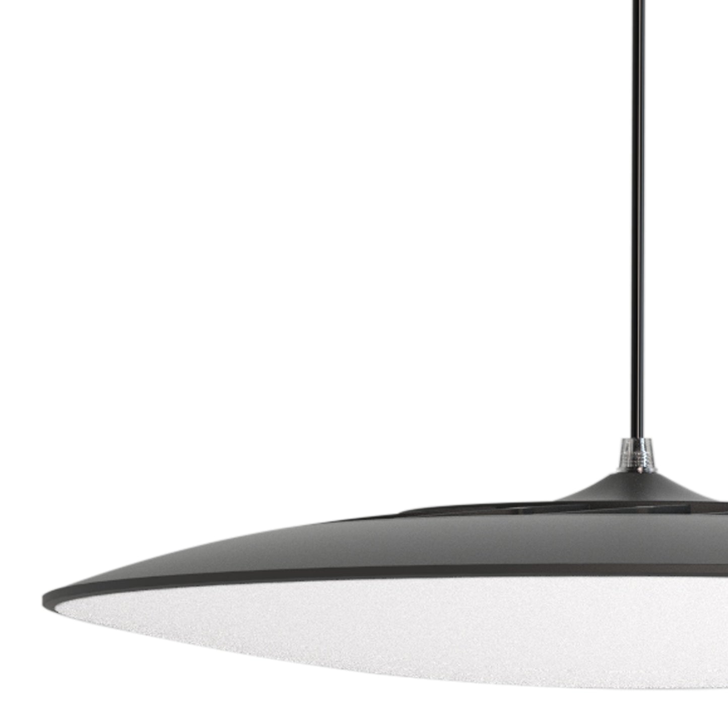 Slim LED Pendant 25cm Round 16W LED, 3000K, 1400lm, Black, 3yrs Warranty by Mantra