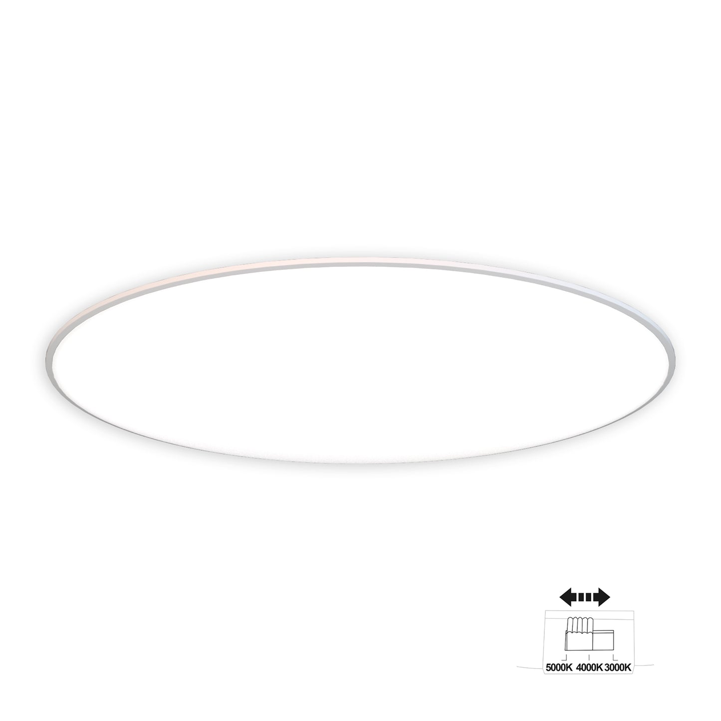 Slim CCT Ceiling 46cm Round, 50W LED, On Board CCT Switch 3000/4000/5000K, 4150lm, White, 3yrs Warranty by Mantra