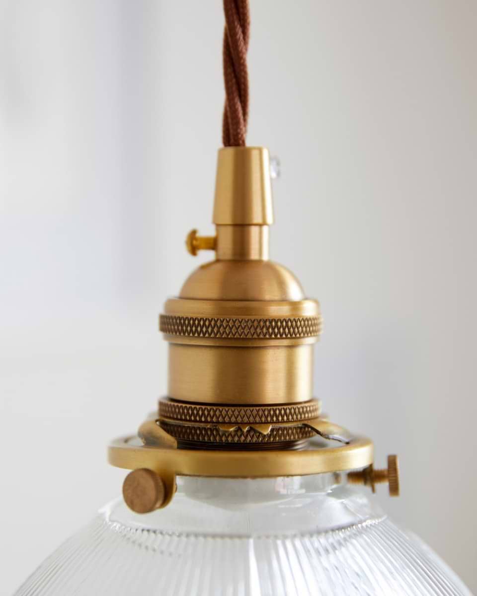 Soho Lighting D'Arblay Lacquered Antique Brass Scalloped Prismatic Glass Dome Pendant Light