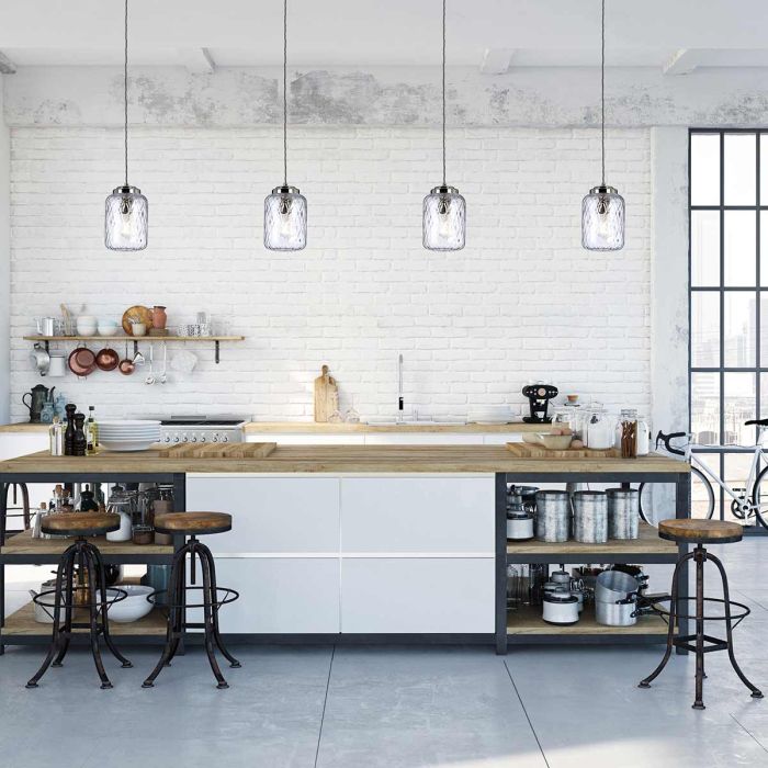 Sola 1 Light Pendant - Polished Nickel, Clear Glass