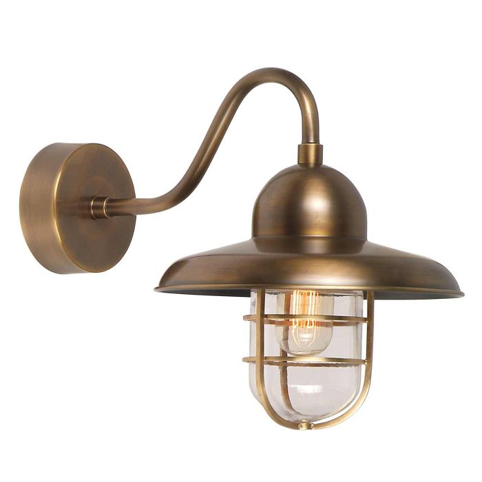 Somerton 1 Light Wall Lantern - Aged Brass