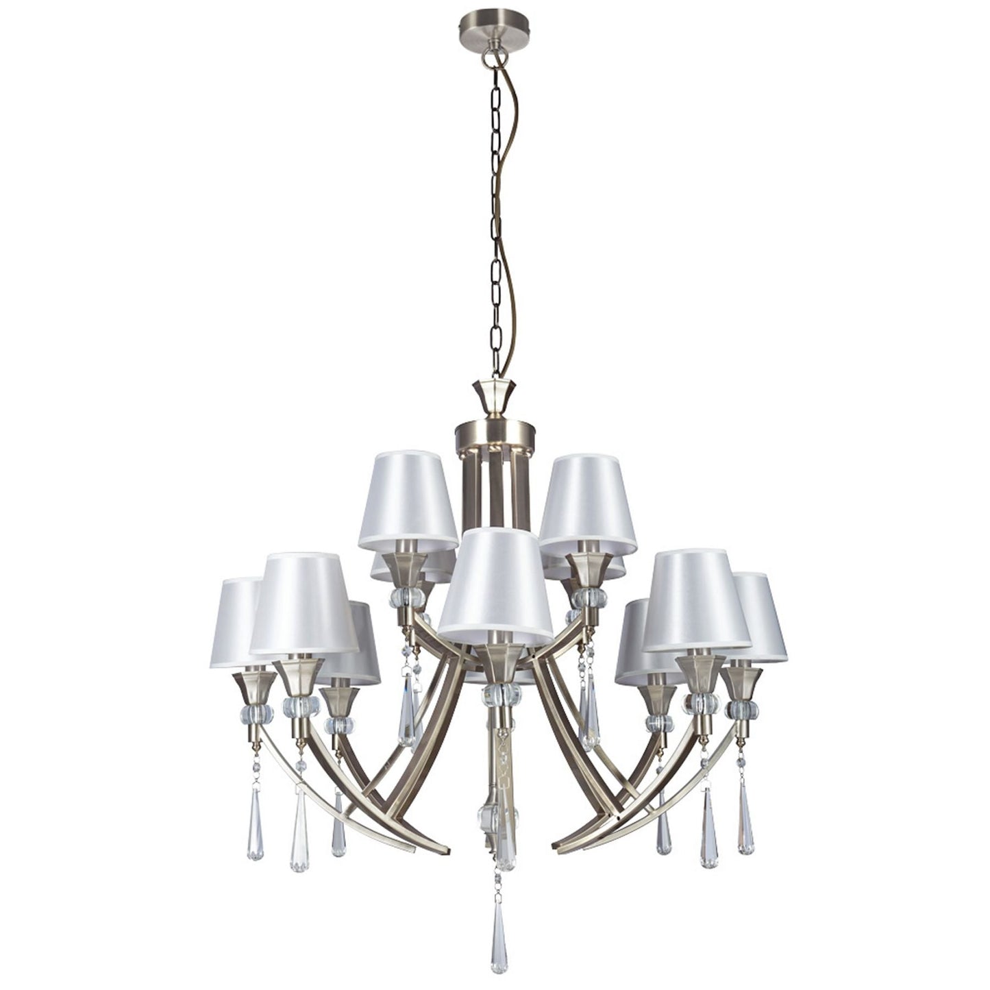 Sophia 12 Light Crystal Ceiling Light Satin Chrome