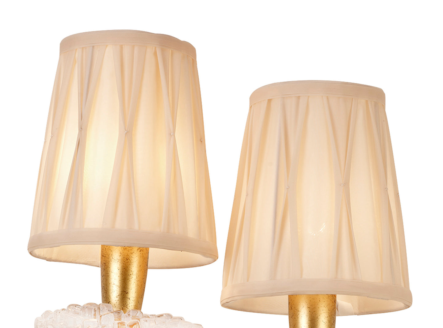 Sophie Wall Light, 2 x E14 (Max 20W), Gold Painting, Cream Shades by Mantra