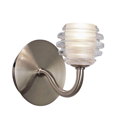 Sphere Wall Lamp Switched 1 Light G9, Satin Nickel by Mantra