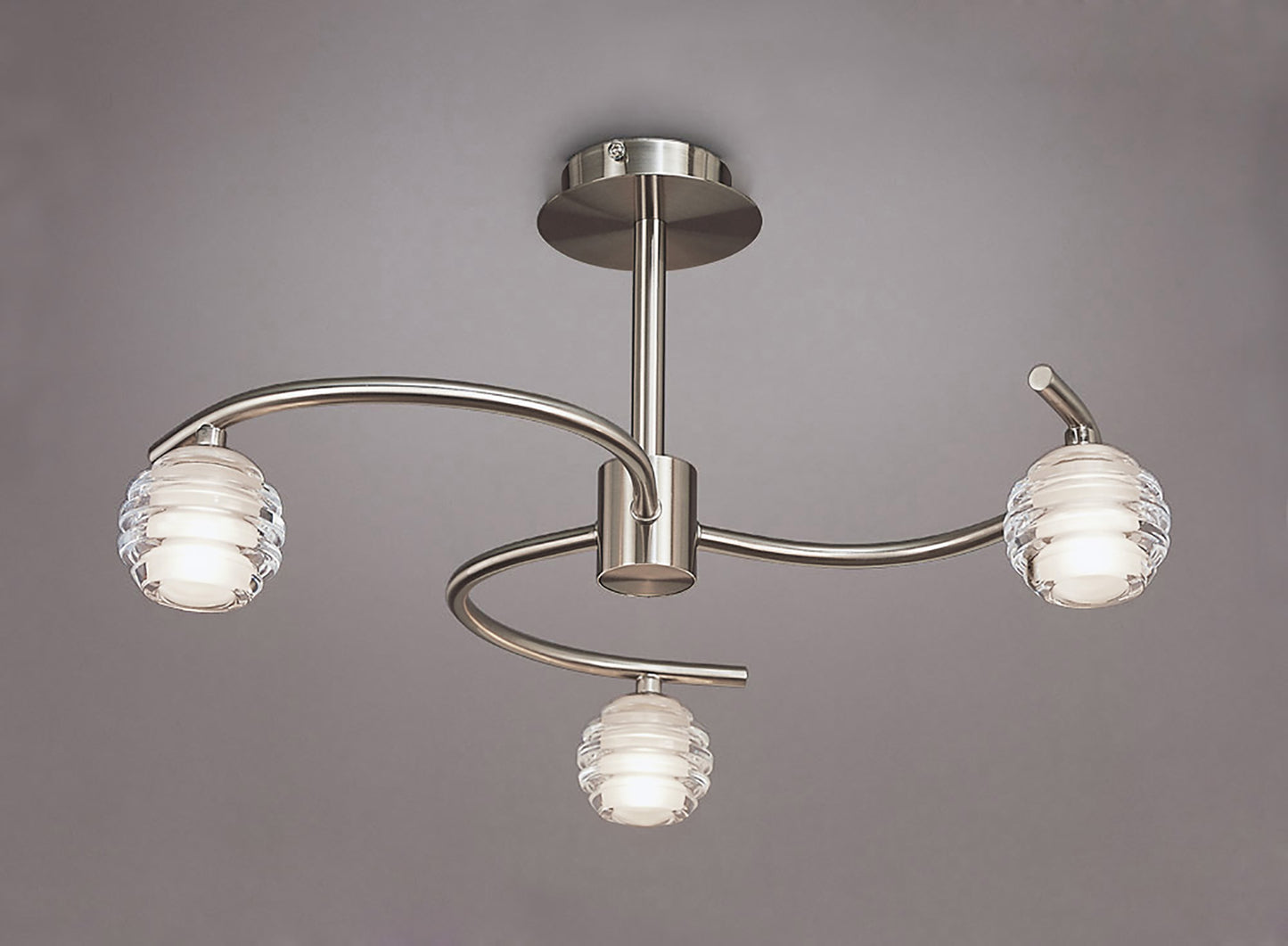 Sphere Semi Flush 3 Light G9, Satin Nickel by Mantra