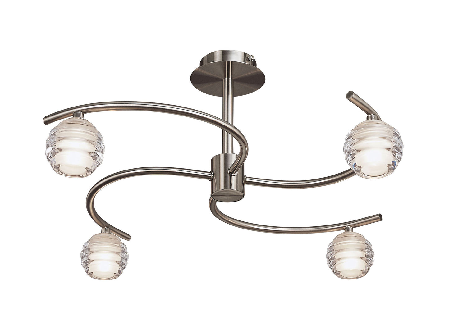 Sphere Semi Flush 4 Light G9, Satin Nickel by Mantra