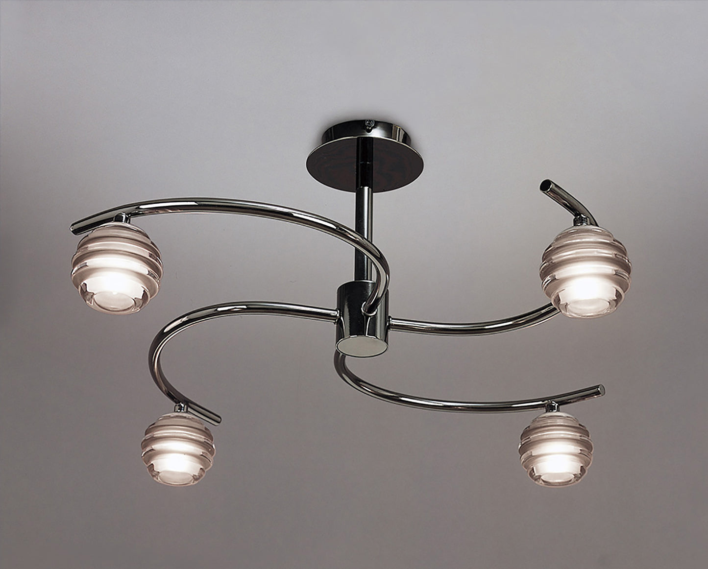 Sphere Semi Flush 4 Light G9, Black Chrome by Mantra