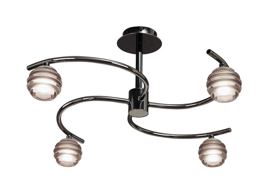 Sphere Semi Flush 4 Light G9, Black Chrome by Mantra