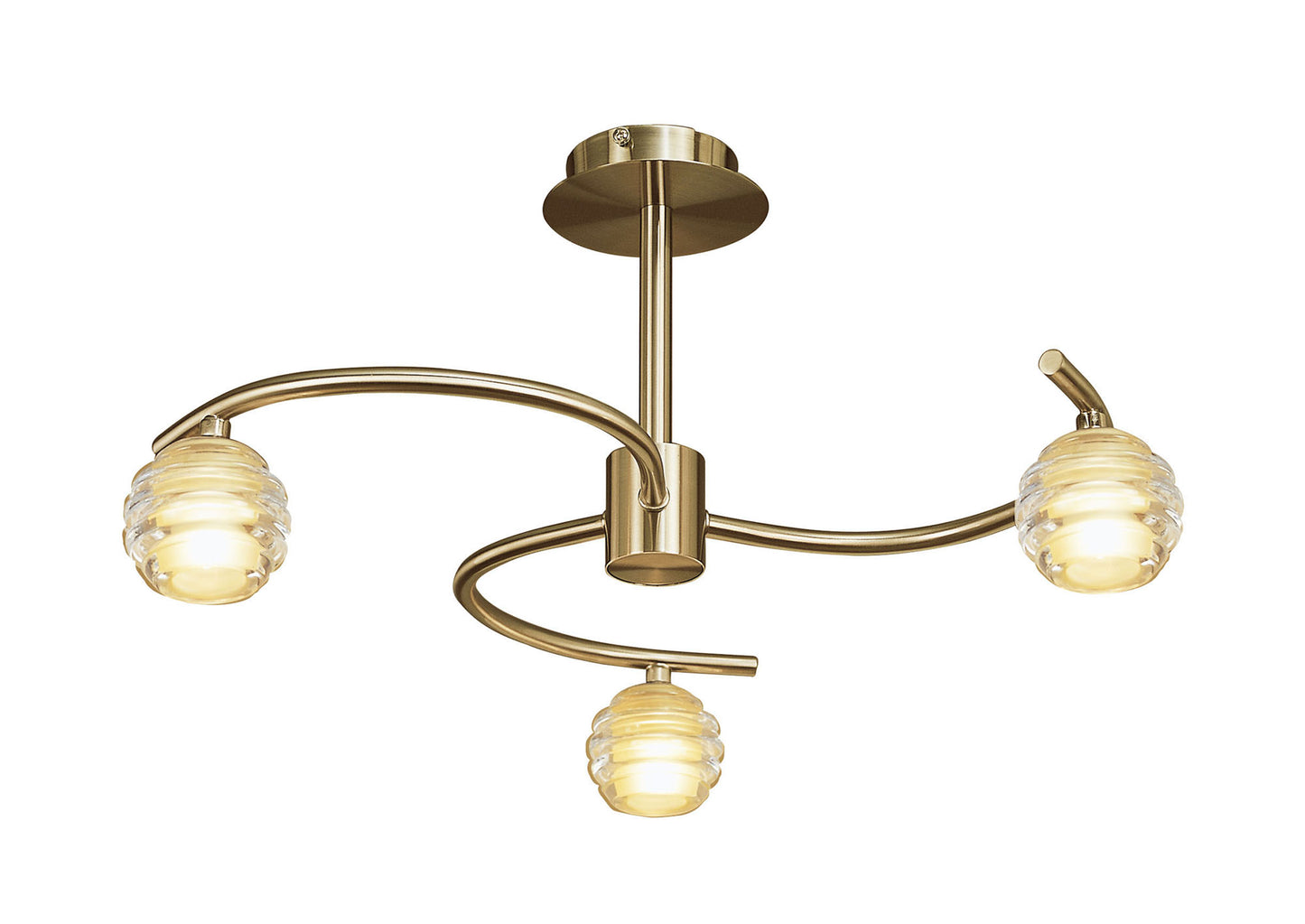 Sphere Semi Flush 3 Light G9, Antique Brass by Mantra