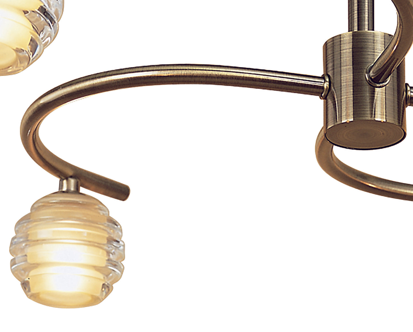 Sphere Semi Flush 4 Light G9, Antique Brass by Mantra