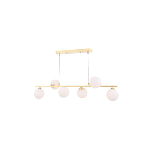 Spiral 6 Light Bar Pendant Matt Gold & Opal Glass - SPECIAL OFFER