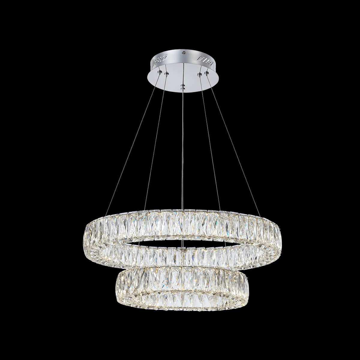 Crystal Ring 2 Light Adjustable Pendant - MD15030038-2B