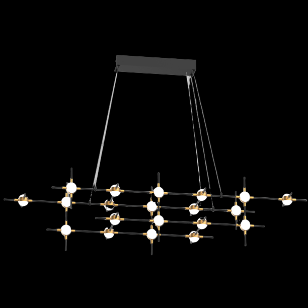 Molecular 20 Light Pendant (Black and Gold) Model C - MD18001067-20CBG