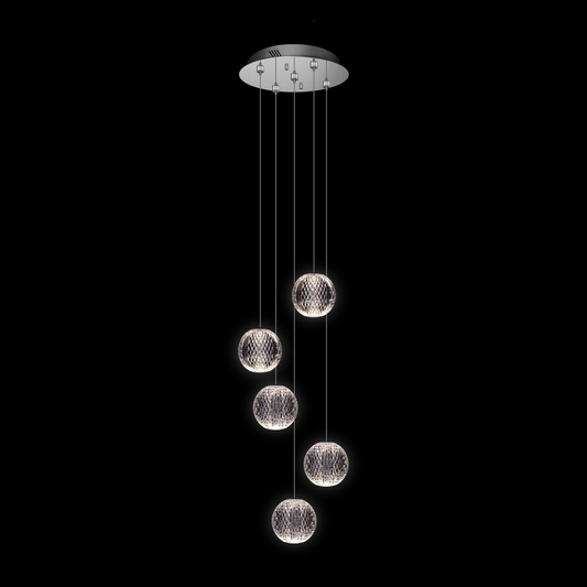 Diamante 5Lt Round Pendant Chrome - MD20001012-5ACHR