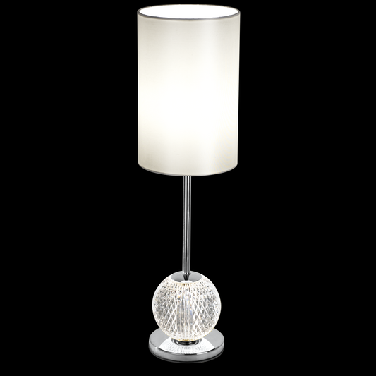 Diamante Table Lamp Chrome With Pearl Shade - MT20001012-1CCHR