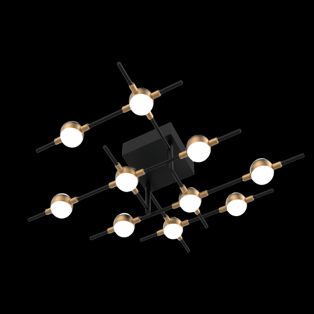 Molecular 10 Light Flush (Black and Gold) (Model A) - MX18001067-10ABG