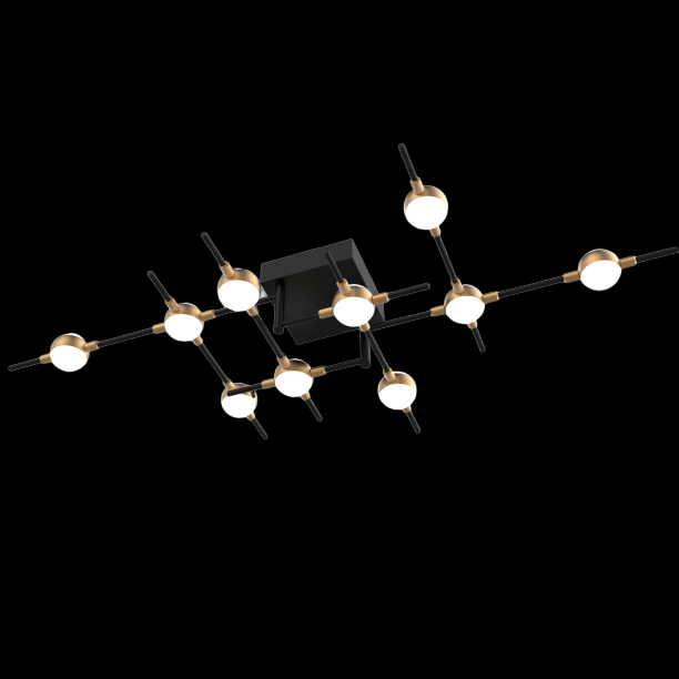 Molecular 10 Light Flush (Black and Gold) (Model E) - MX18001067-10EBG