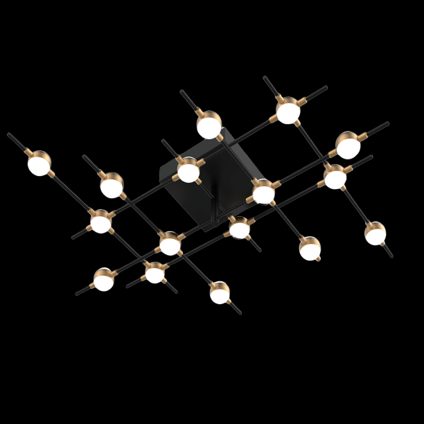 Molecular 16 Light Flush (Black and Gold) (Model E) - MX18001067-16EBG